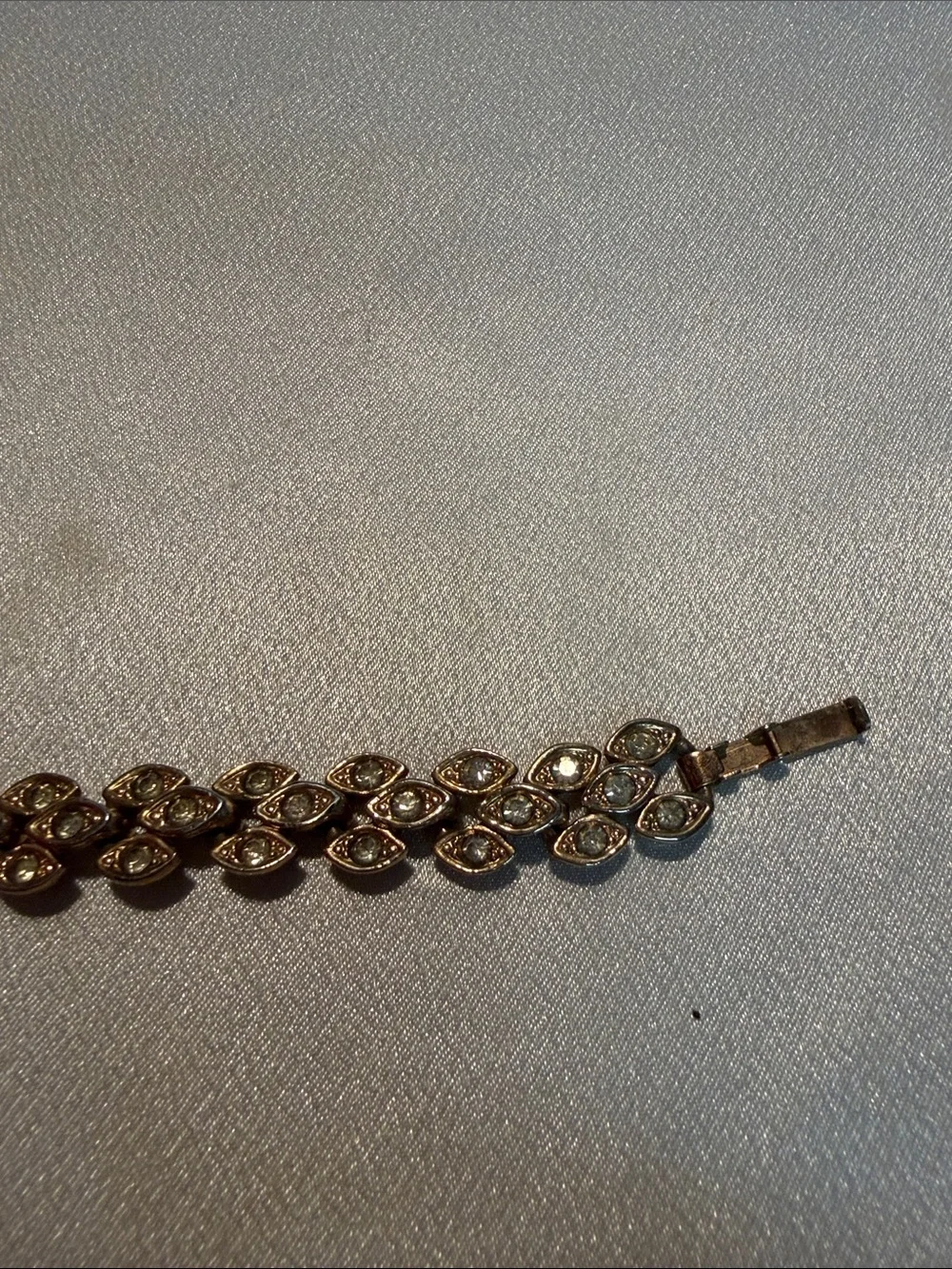 Source Unknown Gold-Tone Marquise Crystal Link Bracelet
